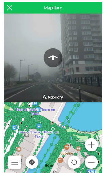 Mapillary-plugin afbeeldingen iOS