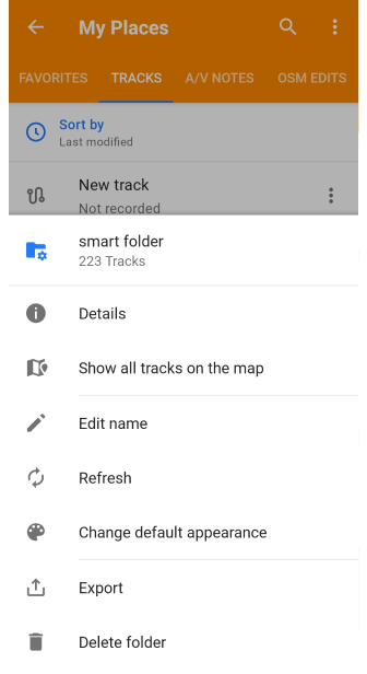 Mijn plaatsen Slimme Mappen Beheren Android
