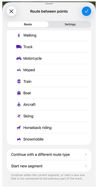 Een route plannen ios