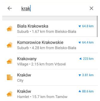 Straat zoeken Android