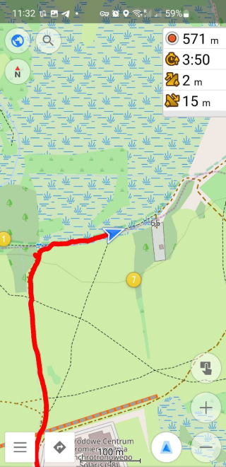 Geregistreerde rit in Android