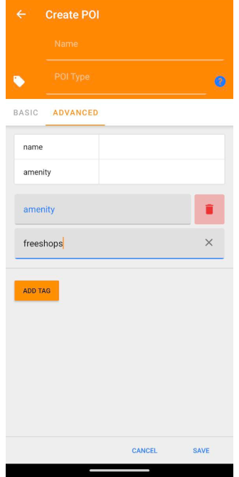 Dodaj tag POI Android
