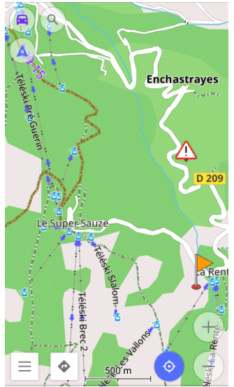 Brak map narciarskich w systemie Android