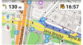 Widżet czasu przybycia i pozostałego czasu