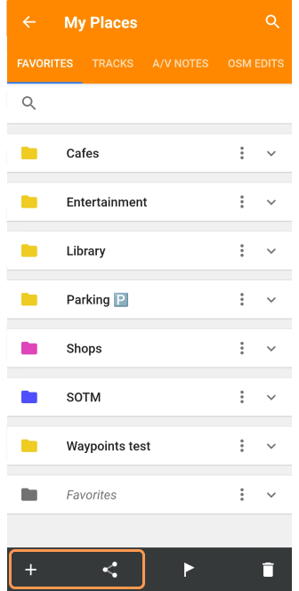 Akcje ulubionych android