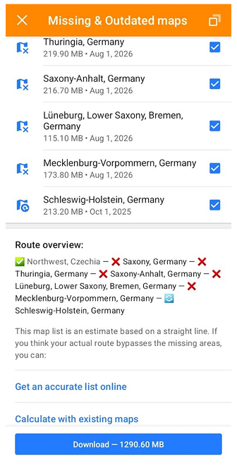 Komunikat o braku map podczas budowania nawigacji Android 5