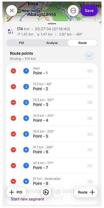 Planowanie trasy ios