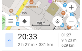 Widżet informacji o trasie