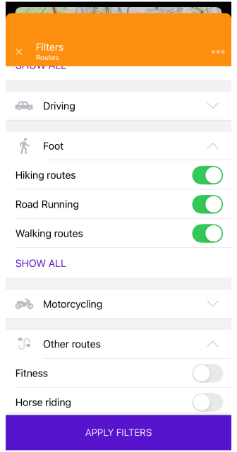 Routes on the ground