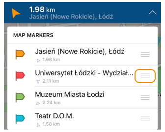 Sortowanie znaczników na liście iOS