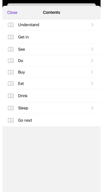 Menu wyszukiwania przewodników turystycznych