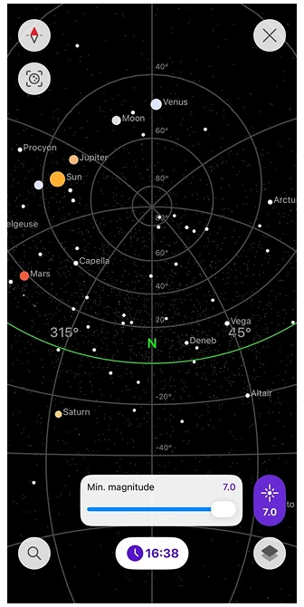 Star map screen