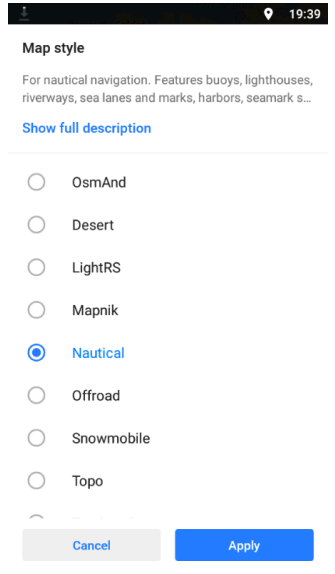 Tipo de Mapa Náutico no Android