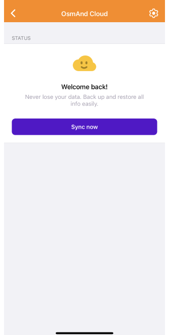 Login no OsmAnd Cloud