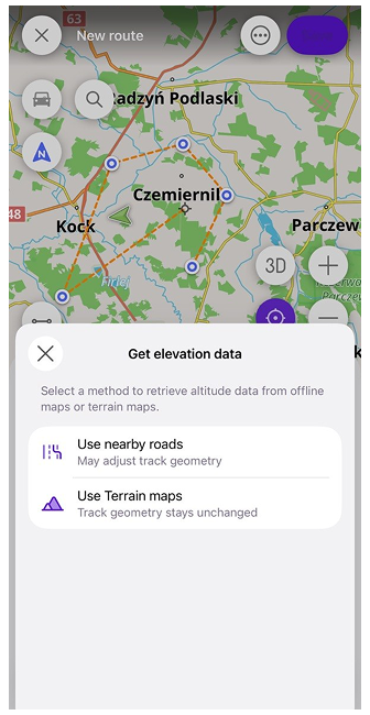 Dados de elevação iOS