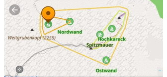 Rotas do mapa - Rotas de Escalada
