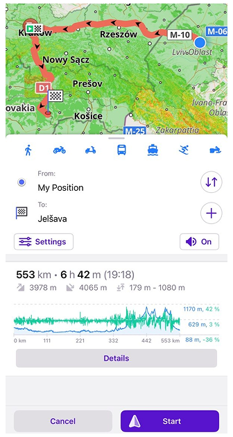 Tela de navegação iOS