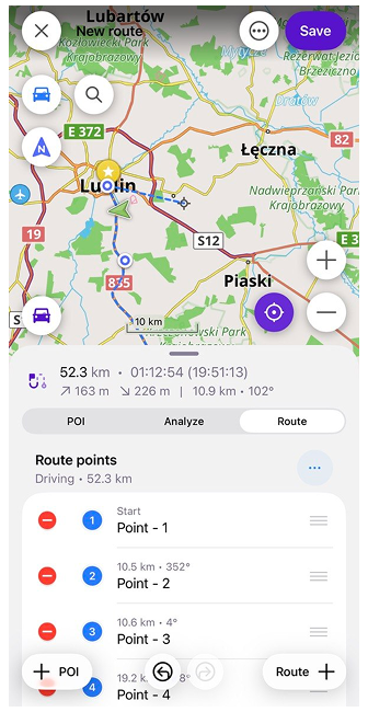 Planejar uma rota ios