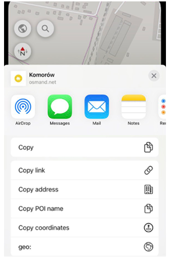 Paylaş eylemi iOS