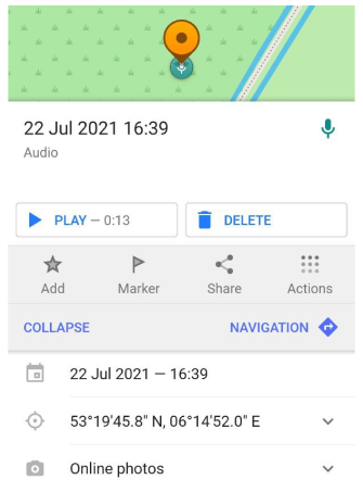 Sesli video eklentisi Bağlam menüsü