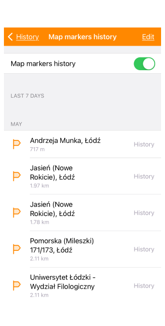 Genel Ayarlar Geçmiş IOS