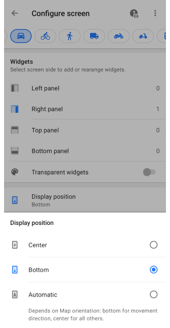 Görüntüleme konumu Android