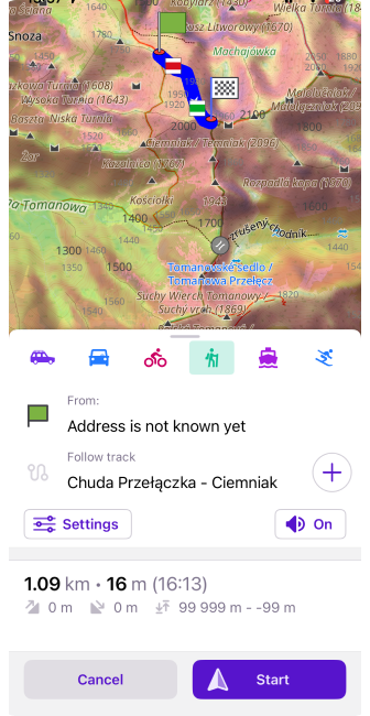 Routes on the ground