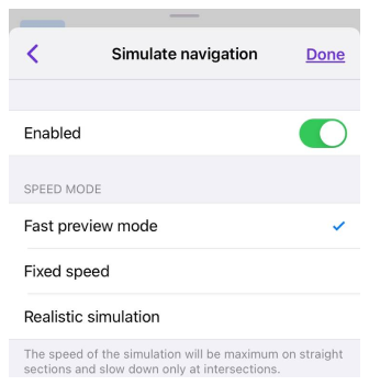Simüle navigasyon ios