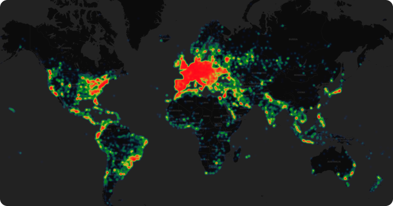 Active users on the map
