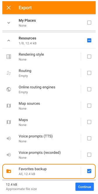 Експорт резервної копії Обраного Android