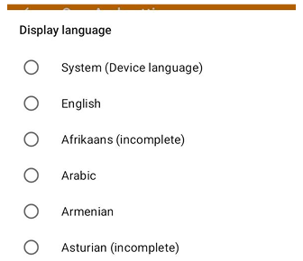 Загальні налаштування мови Android