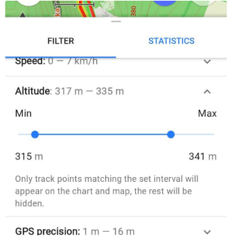 Номери висоти GPS-фільтра Android
