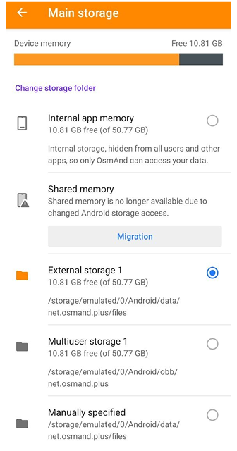 Налаштування сховища профілів Android