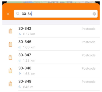 Пошук за поштовим індексом iOS