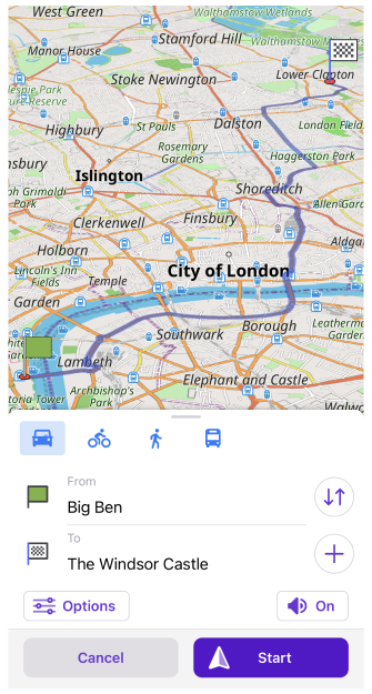 Початок навігації iOS