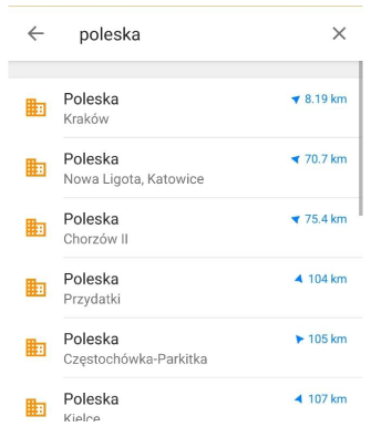 Пошук вулиці Android