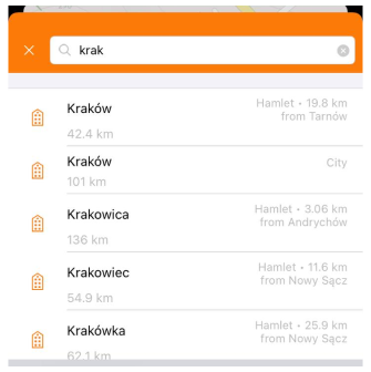 Пошук вулиці iOS